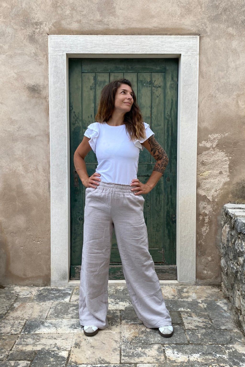 Letní mušelínové kalhoty
