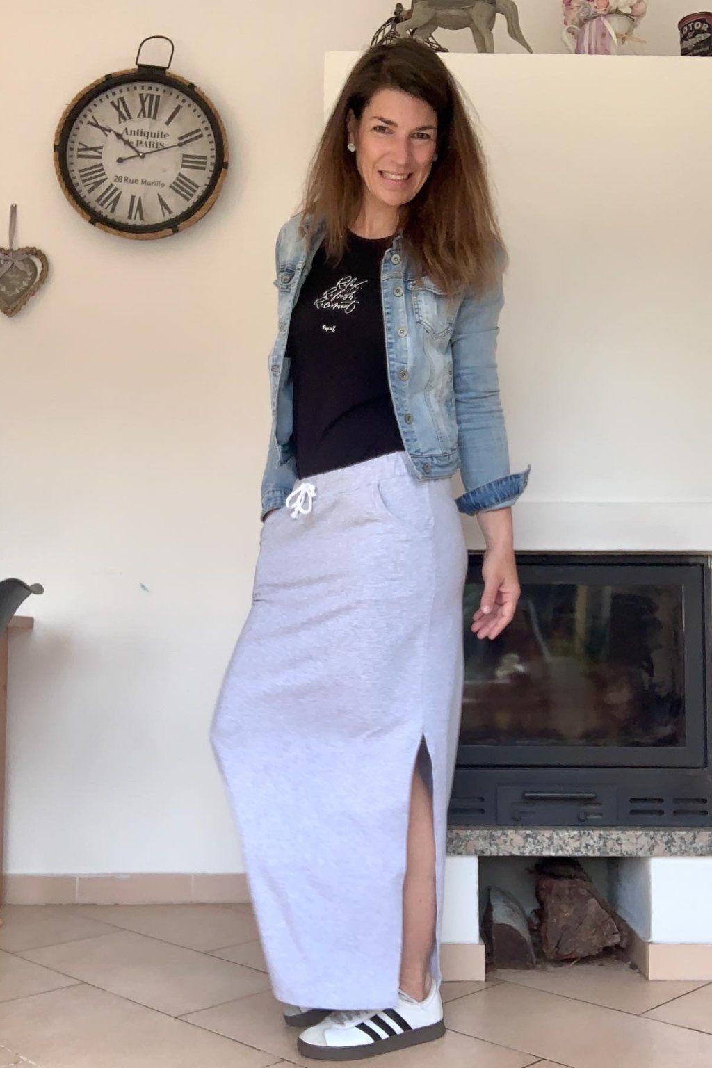 Dlouhá sukně Kate světle šedá